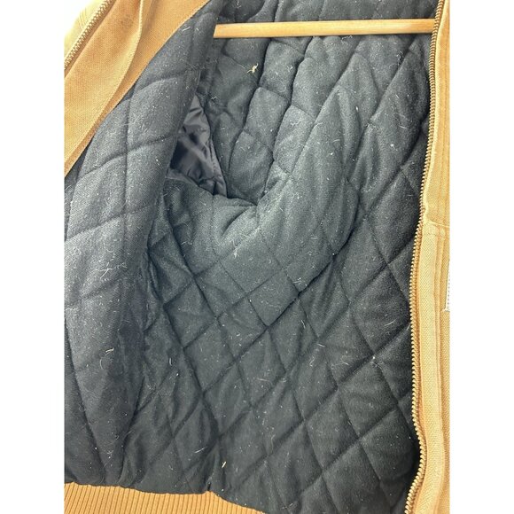 Carhartt Youth Small 7-8 Canvas Jacket Coat Tan Duck Canvas Quilted Hooded - Picture 9 of 16